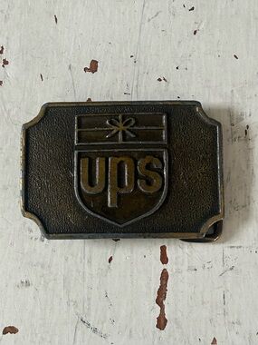 Vintage UPS United Parcel Service Belt Buckle 3" x 2"